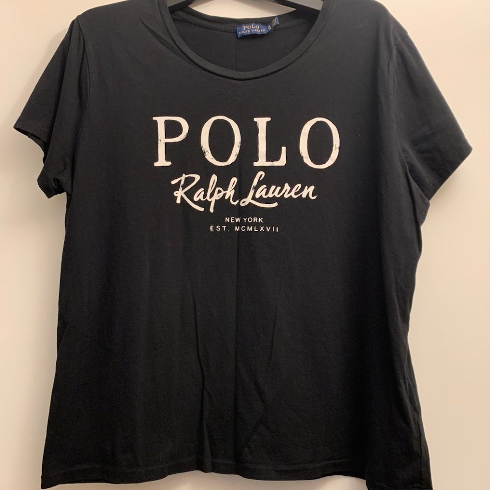 Polo By Ralph Lauren Black and White Logo Design T-Shirt